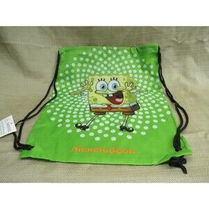 NEW by NICKELODEON, SPONGEBOB GREEN LIGHT WEIGHT DRAWSTRING CINCH BACKPACK BAG